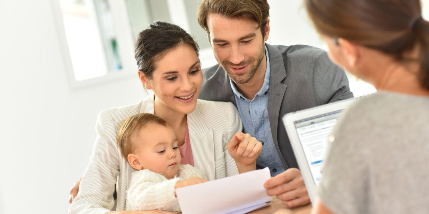 family with financial advisor